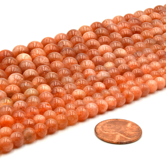 AAA Sunstone Beads  | 5mm, 6mm, 7mm, 8mm, 9mm | Round Smooth Sunstone Beads