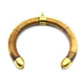 Bone Pendant | Crescent Pendant With Gold Bail And Caps | White Crescent Brown Crescent | Ox Bone Focal Pendant | Horn Crescent Pendant