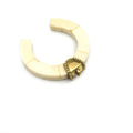 Bone Pendant | Flat Edged White Crescent Pendant With Dotted Saddle Style Gold Bail | 2.25 and 3.25 Inch  | Ox Bone Focal Pendant