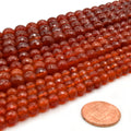 Carnelian Beads | Red Agate Beads | Faceted Gemstone Beads