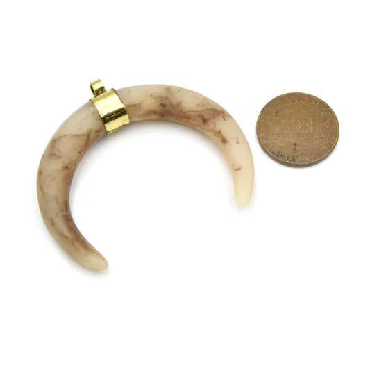 Crescent Pendant | Acrylic Colored Matte Focal Pendant | Red Crescent, Green Crescent, Blue Crescent, Brown Crescent, Tan Crescent Charms