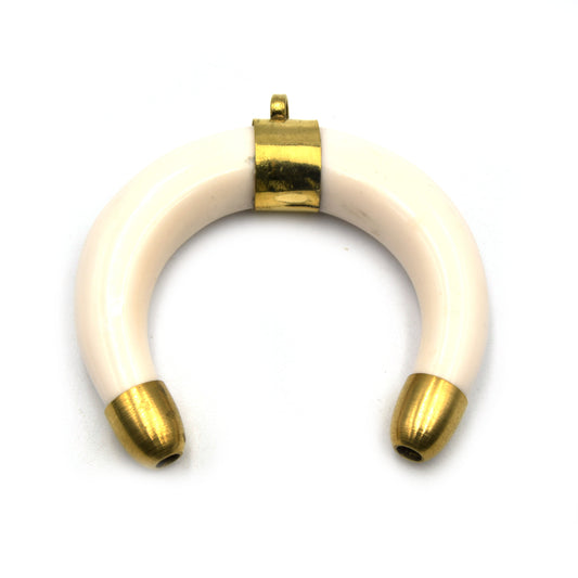 Crescent Pendant | Acrylic Colored Focal Pendant | White Crescent Brown Crescent Peach Crescent Black Crescent