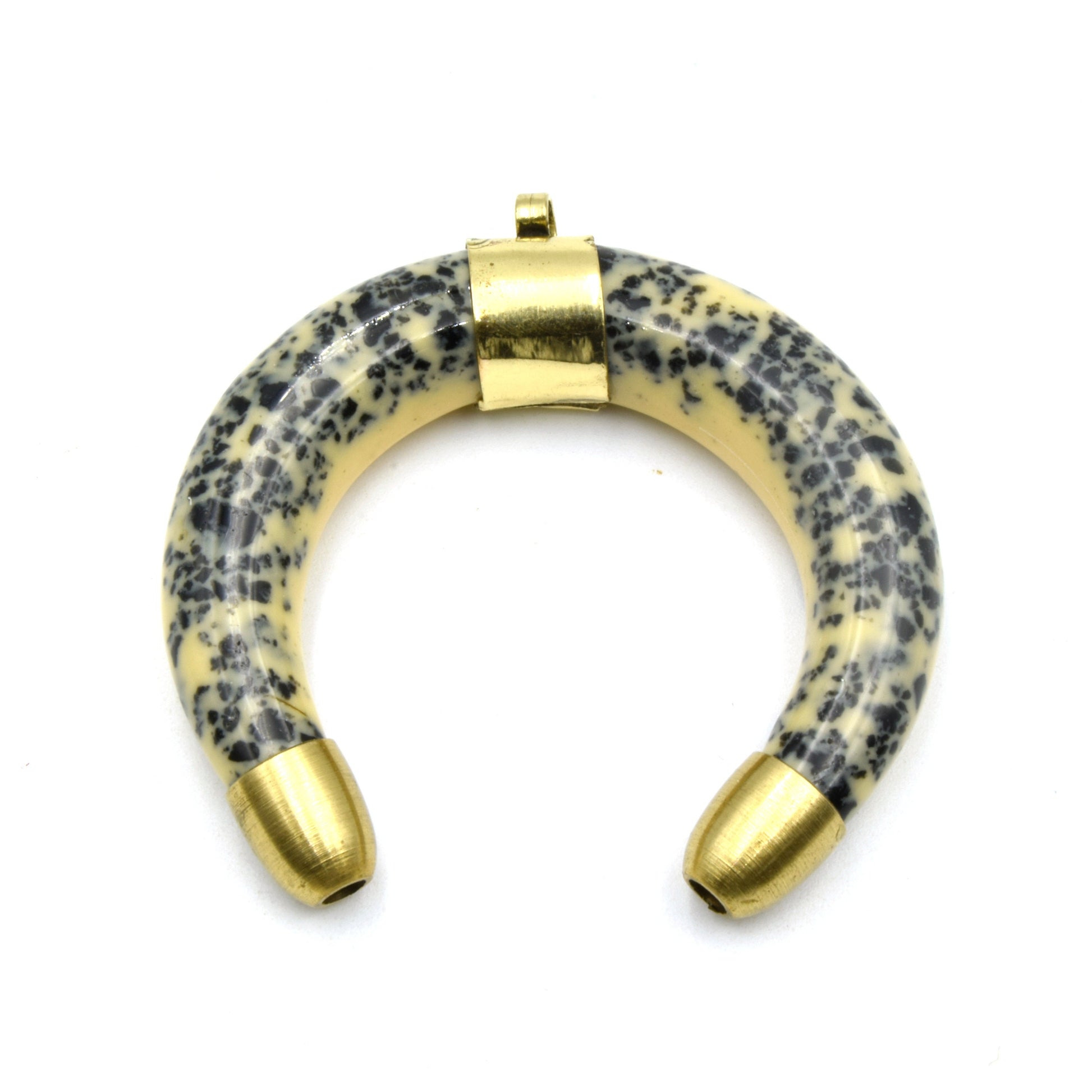 Crescent Pendant | Acrylic Colored Focal Pendant | White Crescent Brown Crescent Peach Crescent Black Crescent