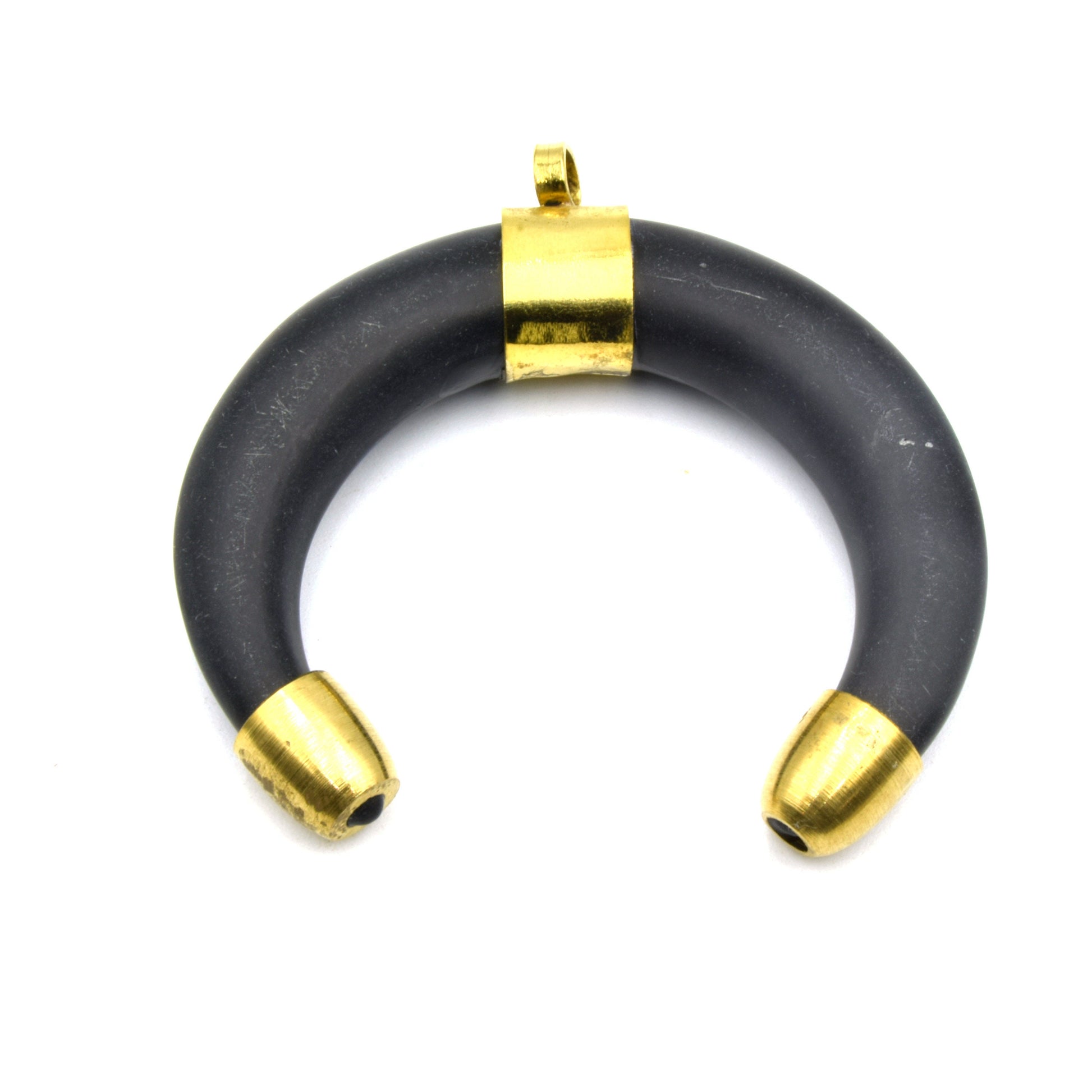 Crescent Pendant | Acrylic Colored Focal Pendant | White Crescent Brown Crescent Peach Crescent Black Crescent