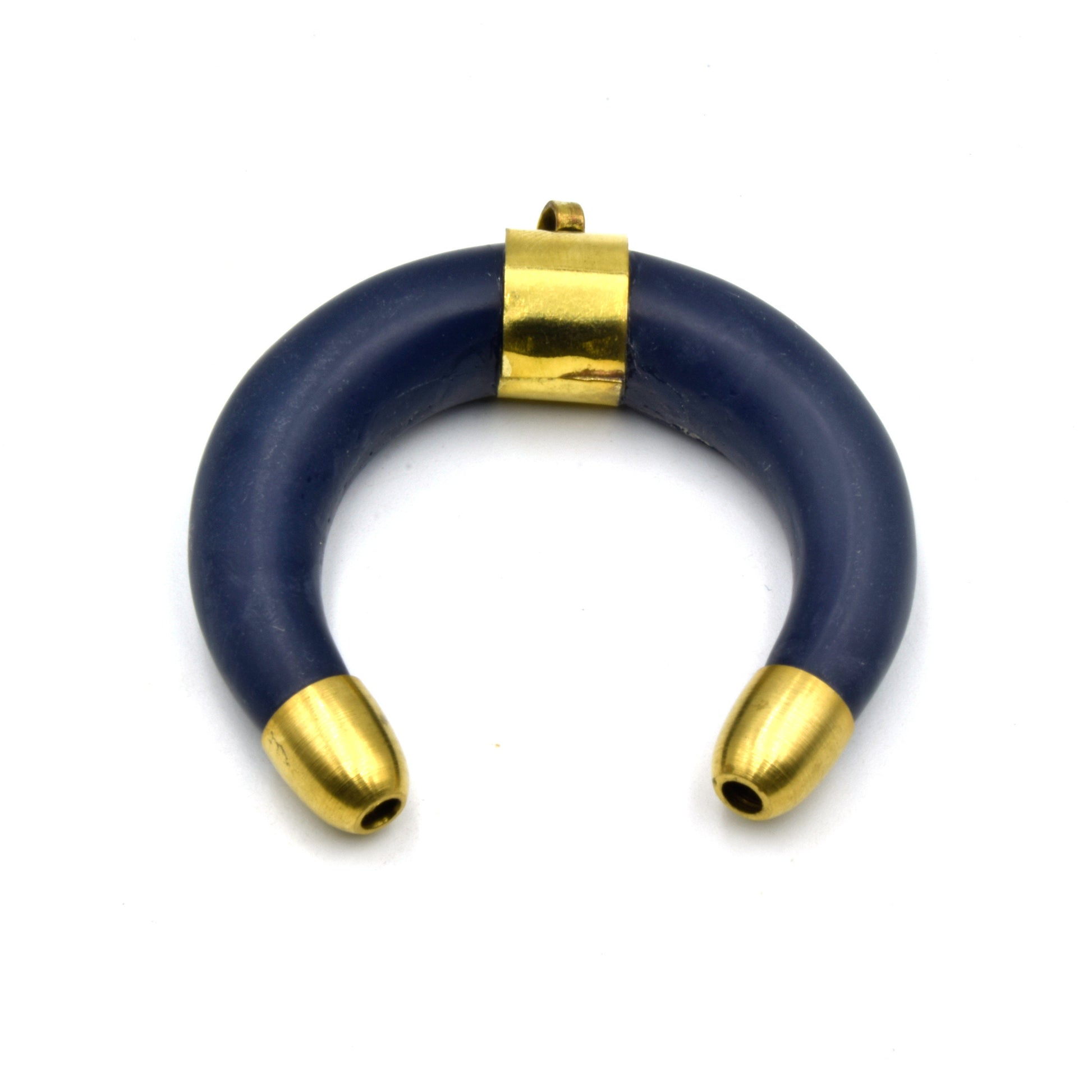 Matte Crescent Pendant | Acrylic Colored Focal Pendant |  Brown Crescent Red Crescent Blue Crescent Green Crescent Black Crescent