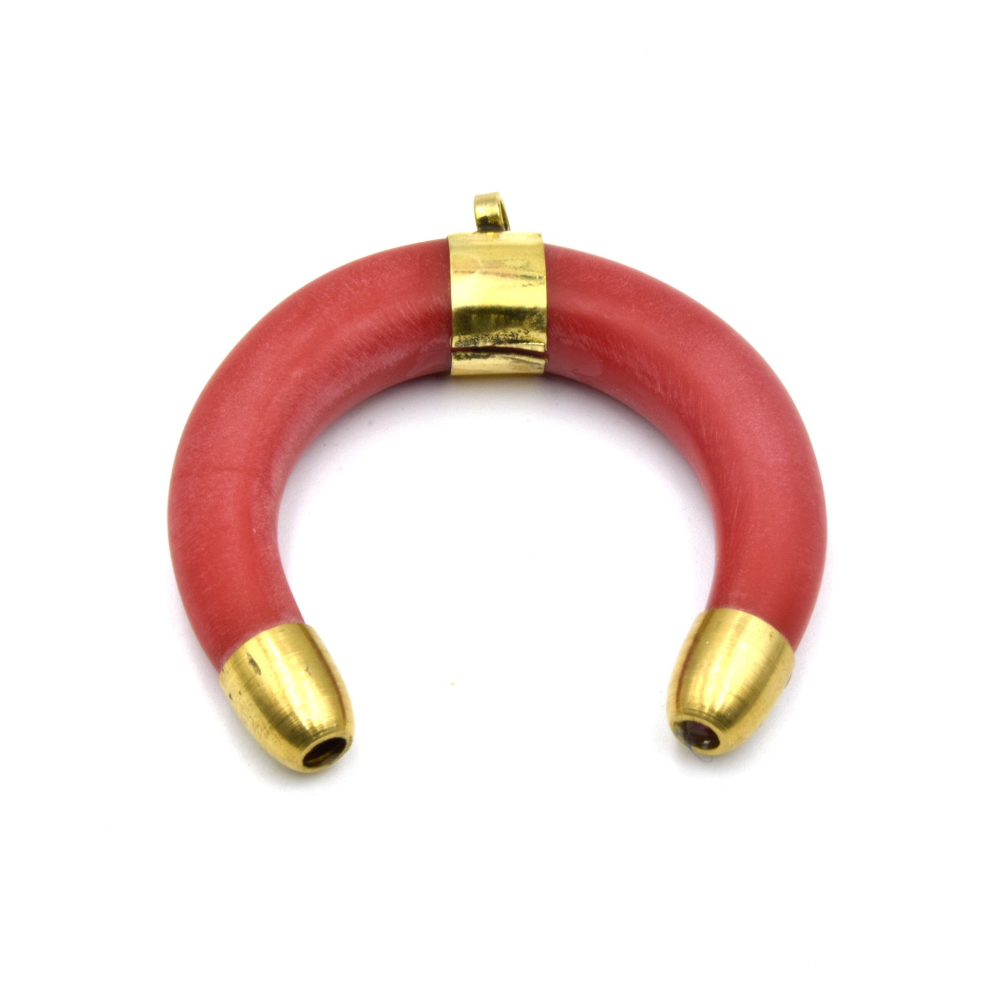 Matte Crescent Pendant | Acrylic Colored Focal Pendant |  Brown Crescent Red Crescent Blue Crescent Green Crescent Black Crescent