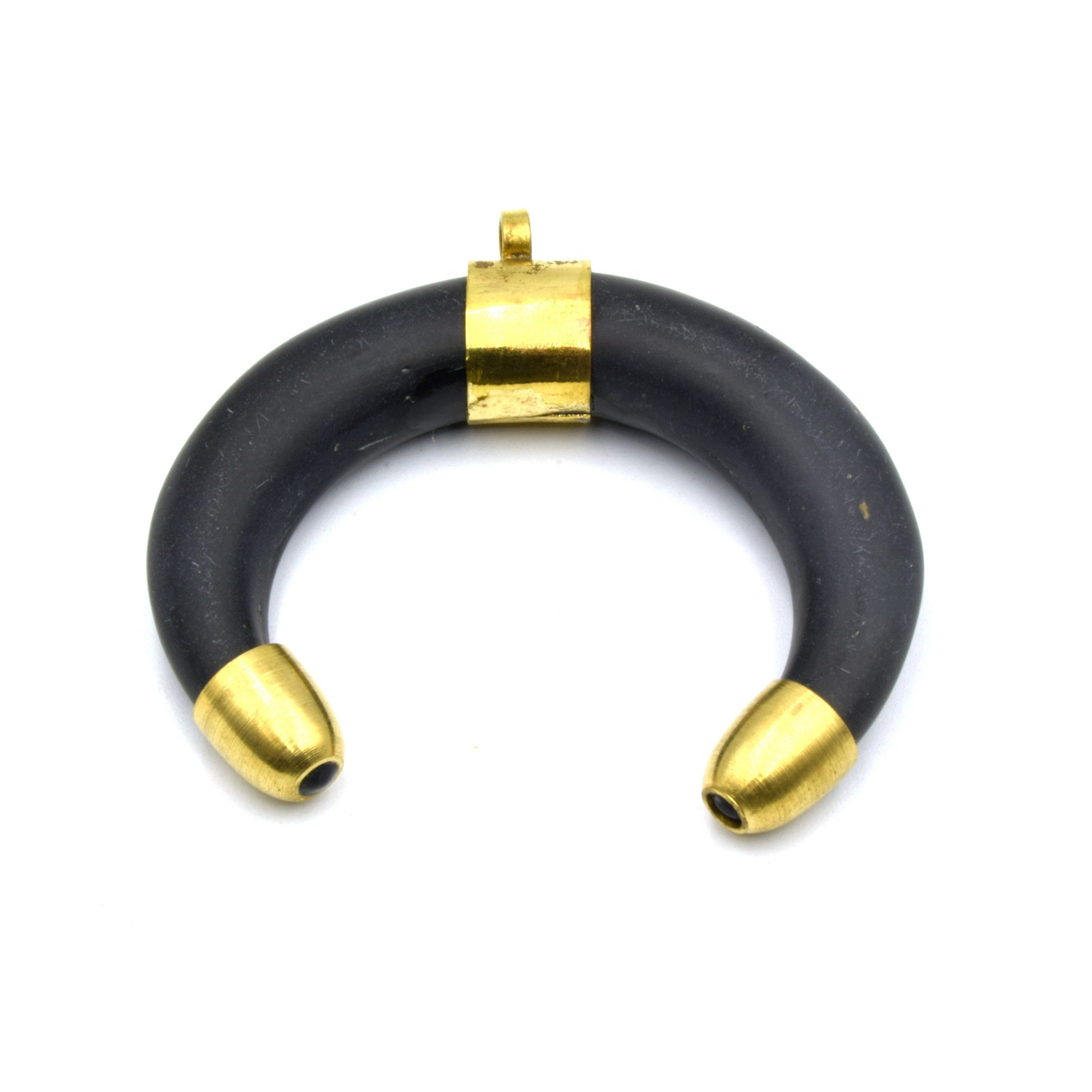 Matte Crescent Pendant | Acrylic Colored Focal Pendant |  Brown Crescent Red Crescent Blue Crescent Green Crescent Black Crescent
