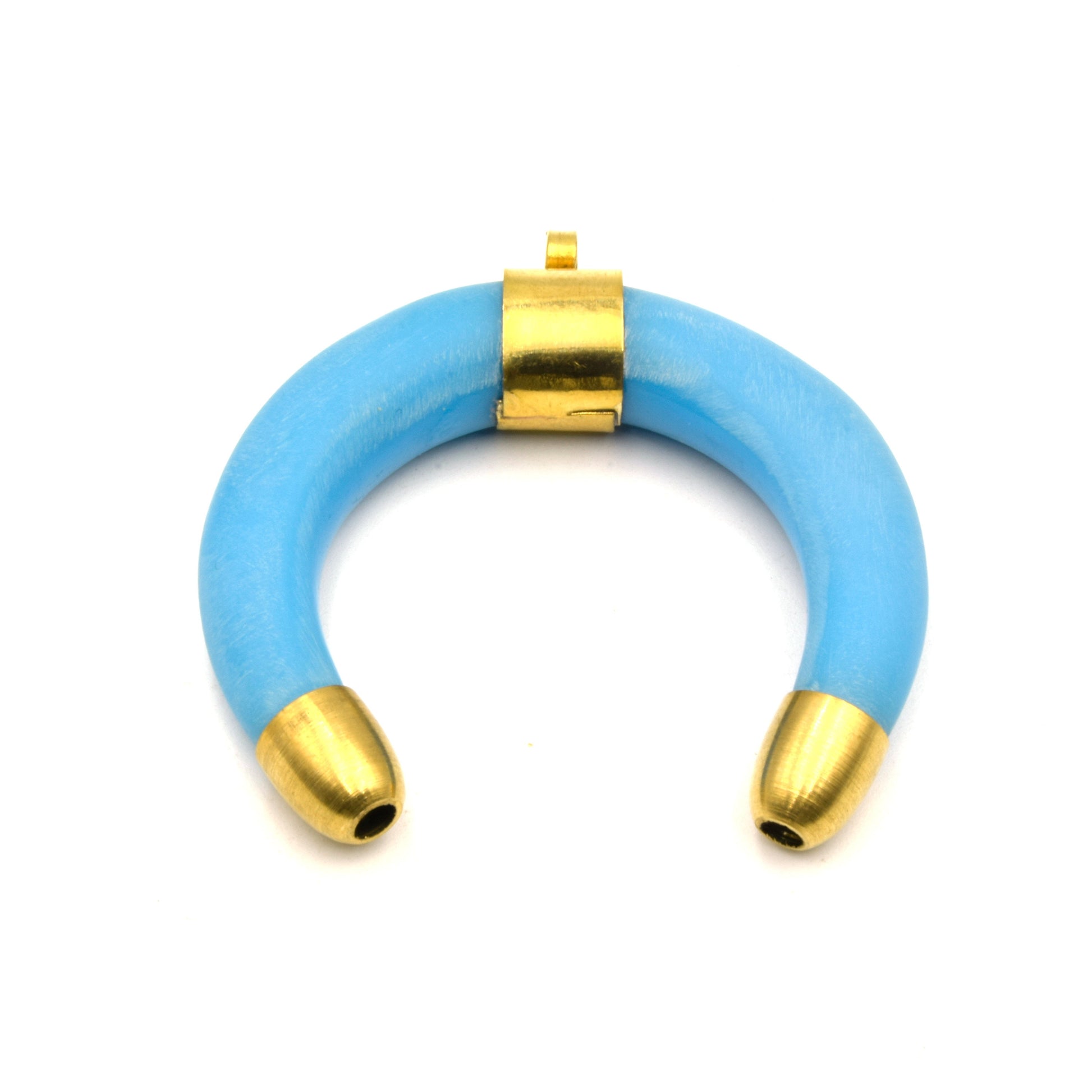 Matte Crescent Pendant | Acrylic Colored Focal Pendant |  Brown Crescent Red Crescent Blue Crescent Green Crescent Black Crescent