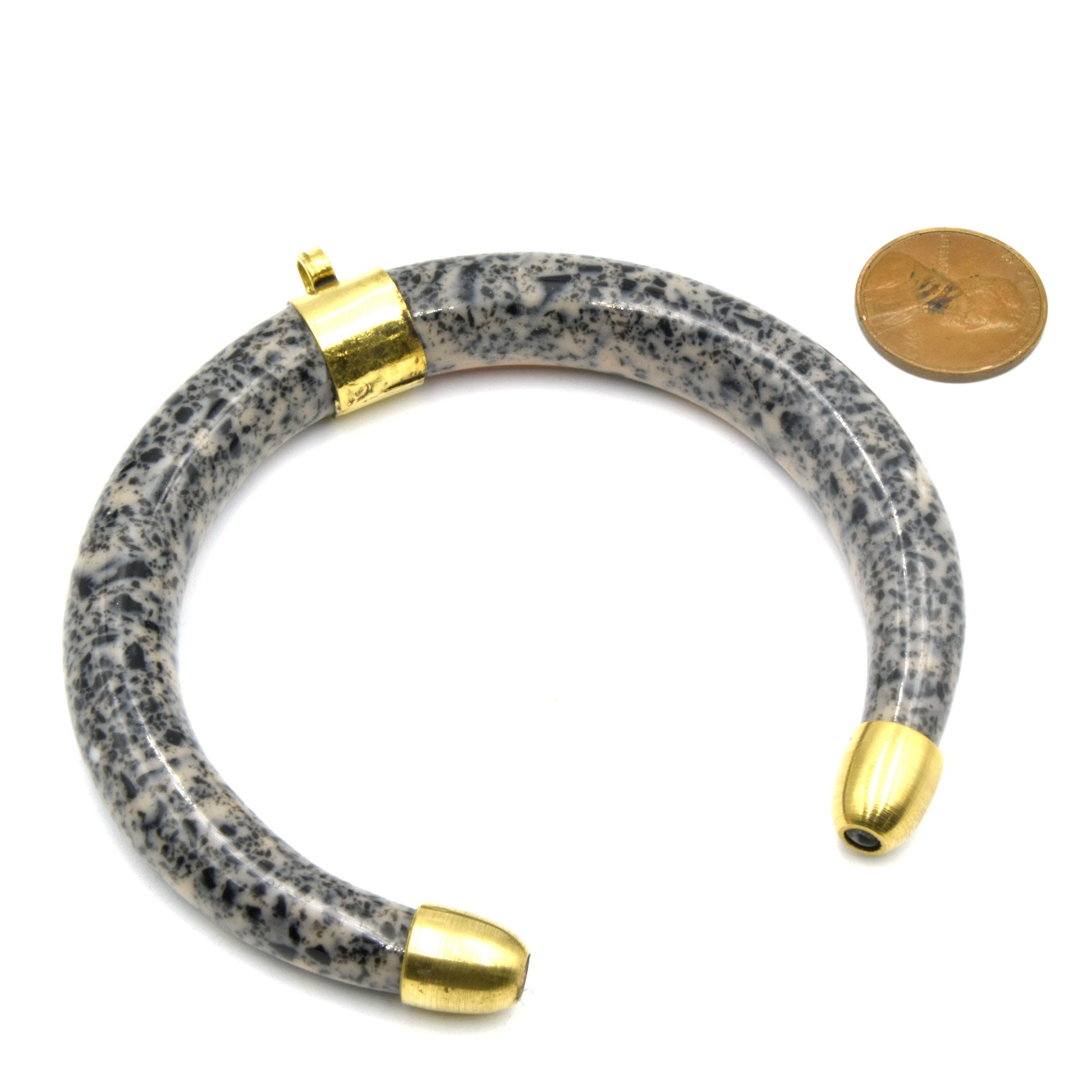 Crescent Pendant | Acrylic Colored Focal Pendant | White Off White Brown Peach Black Crescent