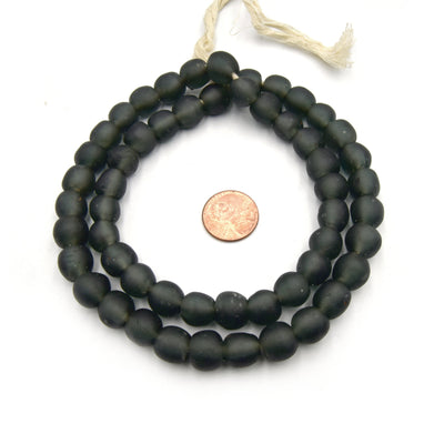 African Glass Beads | 10mm Recycled African Glass Round Rondelle Beads - Sold by Approx. 21" Strand (~58 Beads)