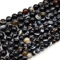 Black Sardonyx Beads | 8mm Beads, 10mm Beads, 12mm Beads