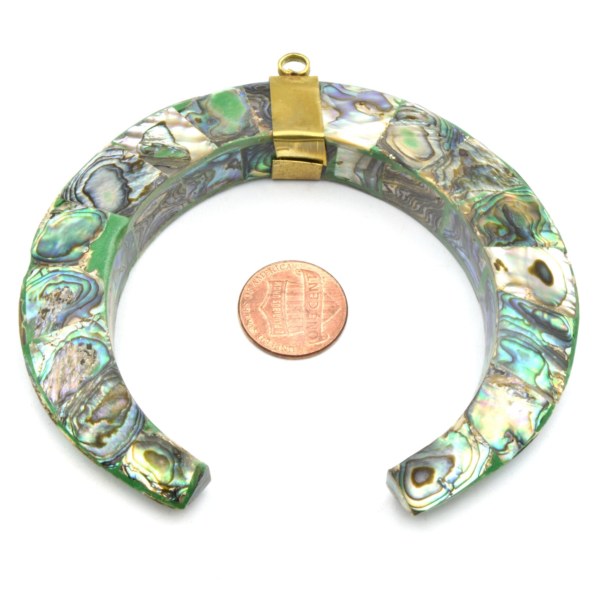 Abalone Crescent Pendant | Flat Inner Edge Abalone Shell Crescent | Focal Pendant | White Crescent Gray Crescent Rainbow Crescent