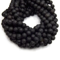 Black Lava Beads | Sealed Coated Black Colored Volcanic Lava Rock Round Shaped Beads | 4mm 6mm 8mm 10mm 12mm