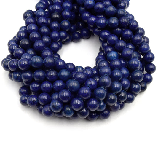 Lapis Lazuli Beads | Smooth Round Natural Blue Lapis Beads - 6mm 8mm 10mm 12mm