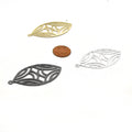Jewelry Component | Curved Line Cut-Out Marquise Shape Brushed Finish Copper Pendants | Gold Silver Gunmetal | Earrings | Sold in pack of 4