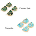 Mojave Copper Turquoise Semi Circle Pendants | Electroformed Gemstone | DIY Earrings