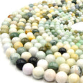 Natural Burma Jade Beads | Untreated Smooth Glossy Jadeite Round Beads | 6mm 8mm 10mm 12mm