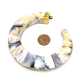 Abalone Crescent Pendant | Mother of Pearl Pendant | White/Cream, Gray, Rainbow Abalone Focal Pendant