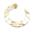 Abalone Crescent Pendant | Mother of Pearl Pendant | White/Cream, Gray, Rainbow Abalone Focal Pendant