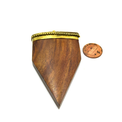 Wooden Arrow Pendant | Wooden Arrow Shaped Focal Pendant With Gold Cap | Necklace Focal Pendant | Bohemian Jewelry Finding