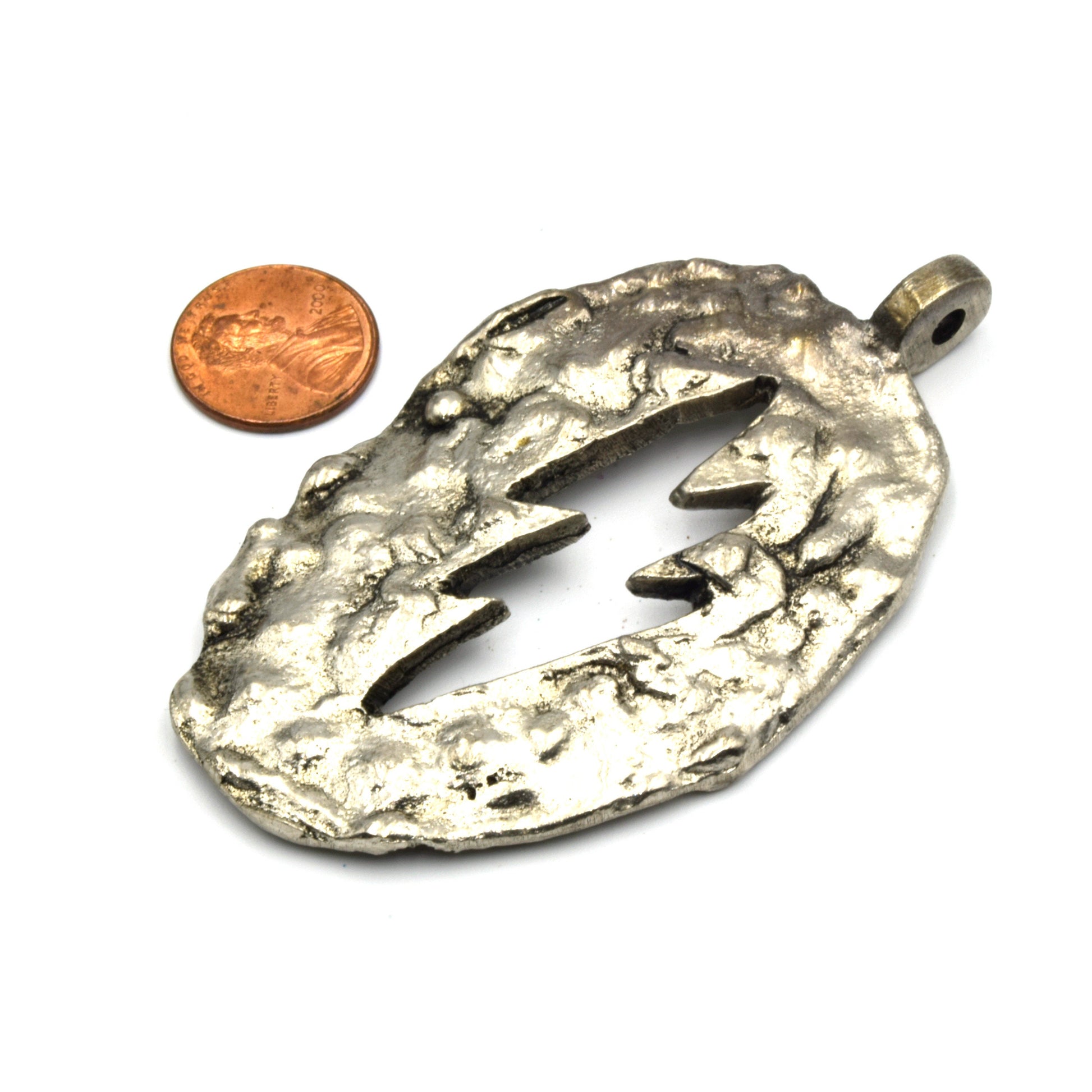 Tibetan Brass Pendant | Lightening Pendant Sun Pendant | Large Focal Pendant | Soldered Silver Pendant