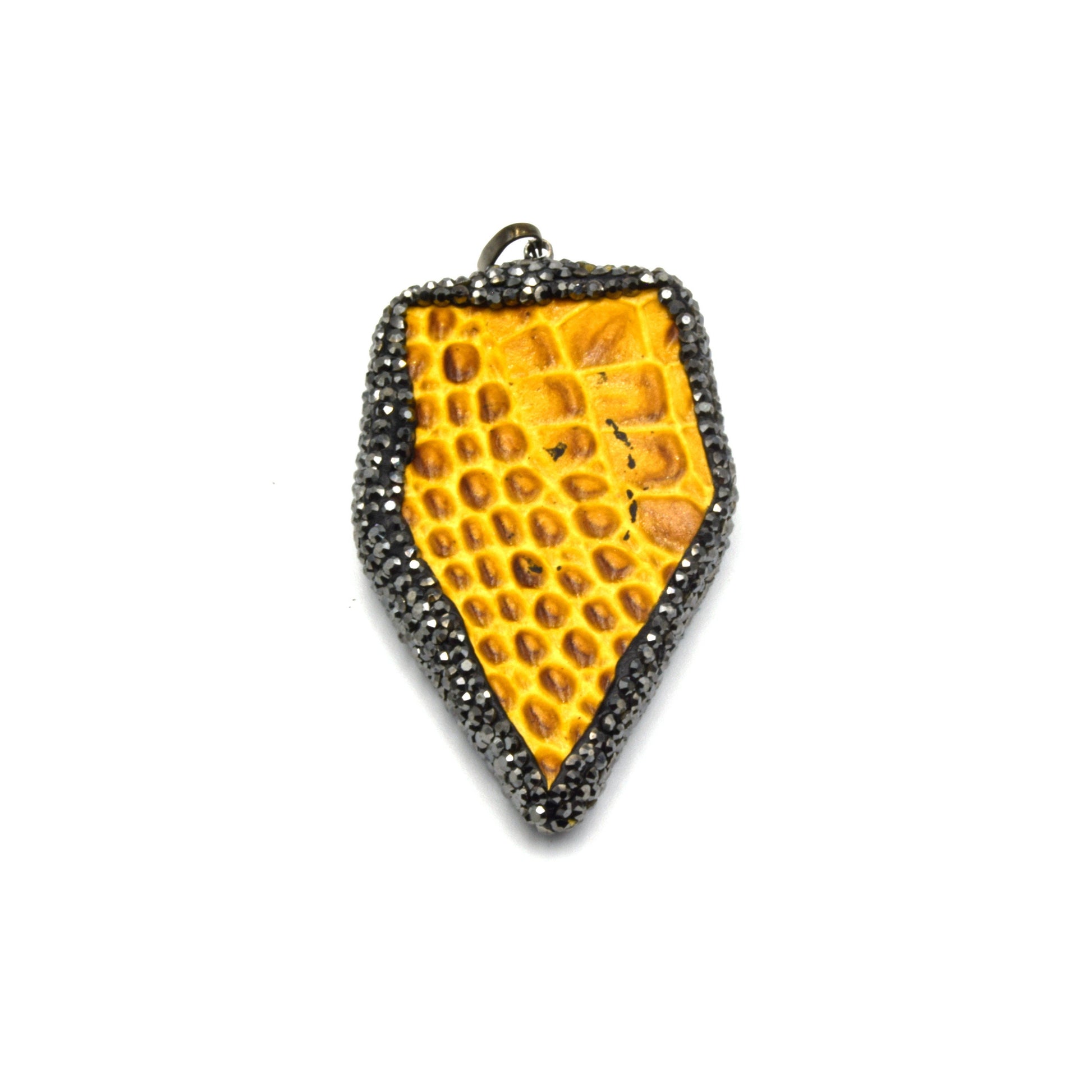 Pave Rhinestone Arrow Pendant | Leather Arrow Pendant | Focal Pendant | Jewelry Supplies