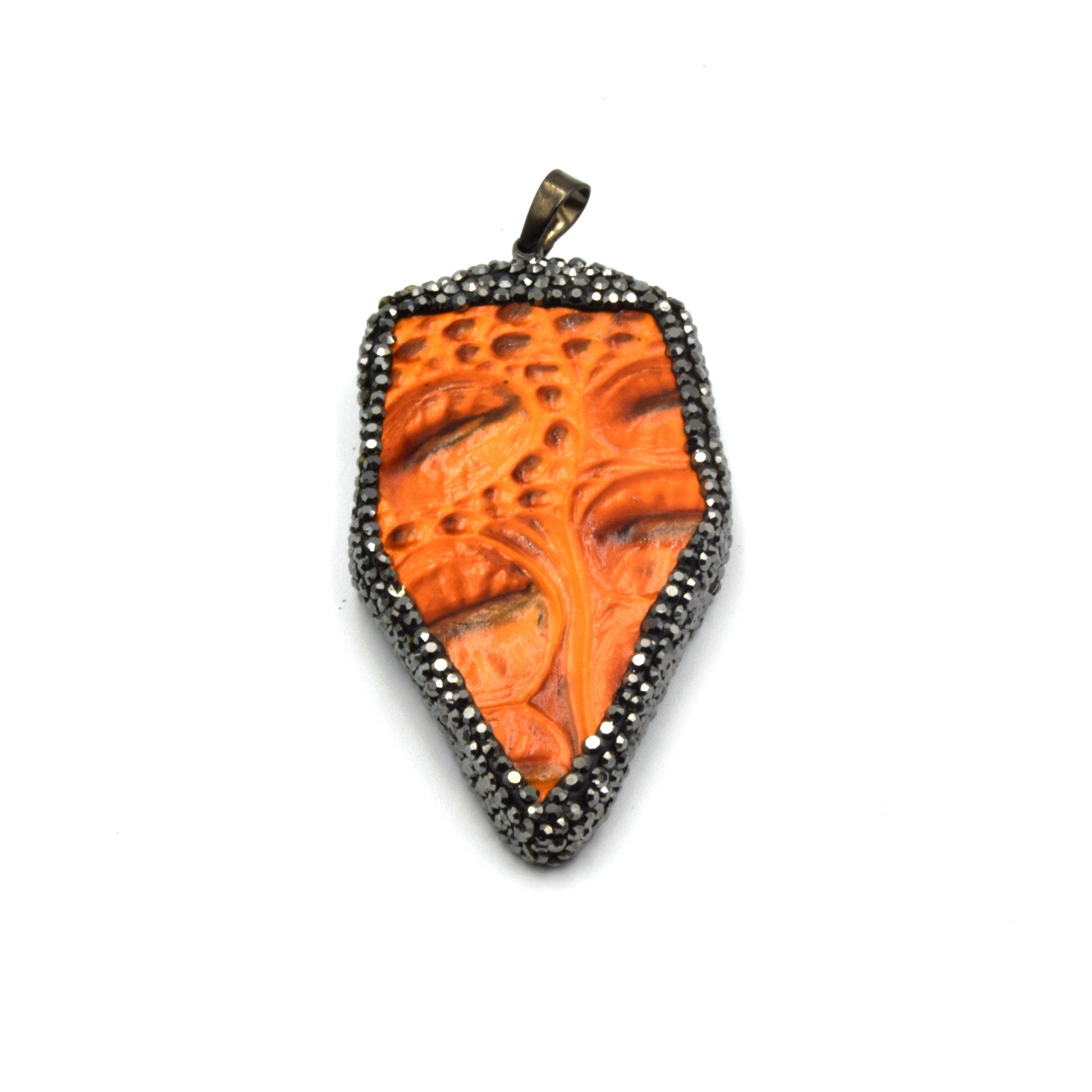 Pave Rhinestone Arrow Pendant | Leather Arrow Pendant | Focal Pendant | Jewelry Supplies