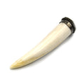 Bone Tusk Pendant | 3.5 Inch Ox Bone Focal Tusk Pendant | Horn Pendant | Gold Silver Gunmetal Cap