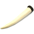 Bone Tusk Pendant | 4 Inch Ox Bone Focal Tusk Pendant | Horn Pendant | White Tusk Brown Tusk