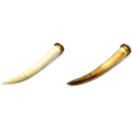 Bone Tusk Pendant | 4.5 Inch Ox Bone Focal Tusk Pendant | Horn Pendant | White Tusk Brown Tusk