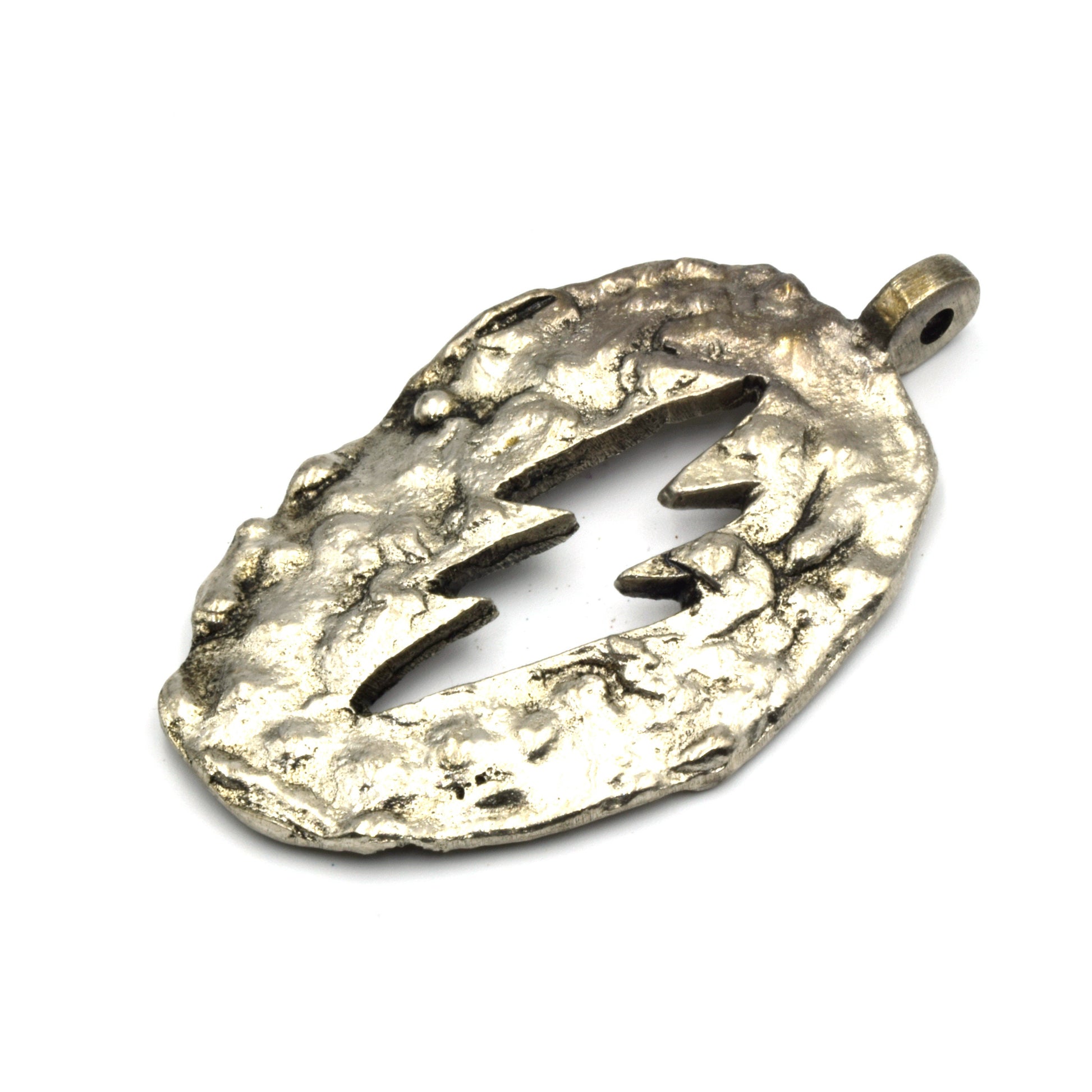 Tibetan Brass Pendant | Lightening Pendant Sun Pendant | Large Focal Pendant | Soldered Silver Pendant