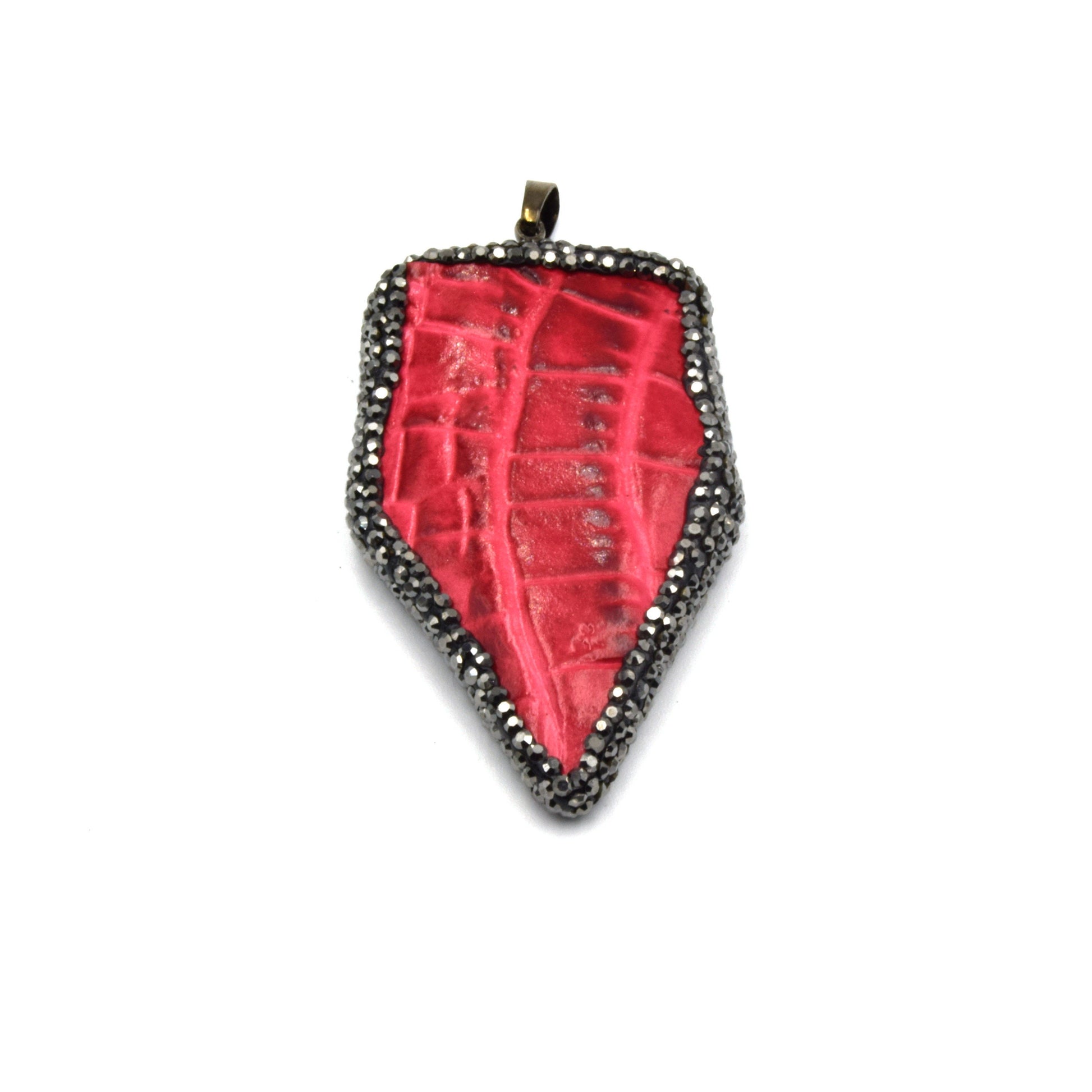 Pave Rhinestone Arrow Pendant | Leather Arrow Pendant | Focal Pendant | Jewelry Supplies