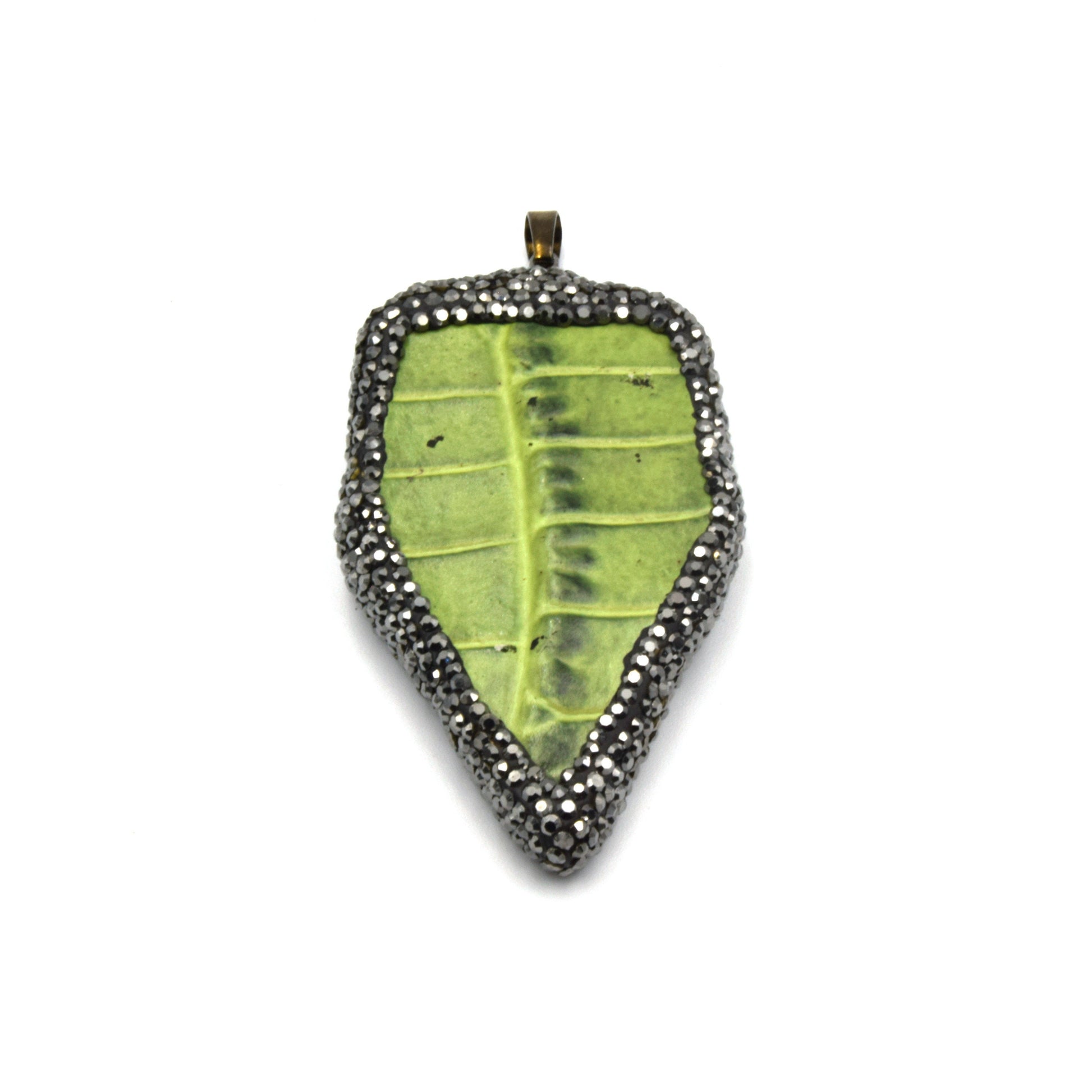 Pave Rhinestone Arrow Pendant | Leather Arrow Pendant | Focal Pendant | Jewelry Supplies