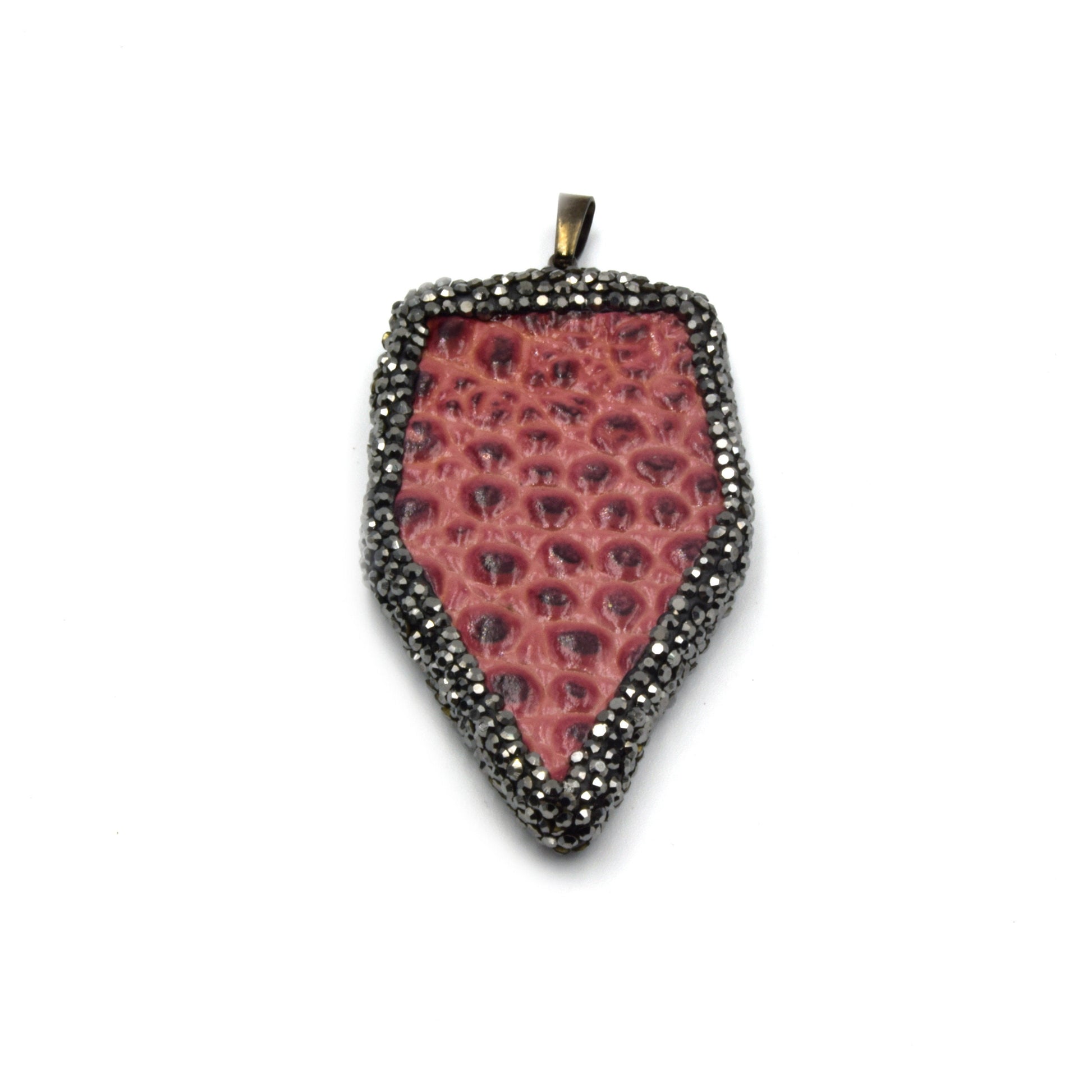 Pave Rhinestone Arrow Pendant | Leather Arrow Pendant | Focal Pendant | Jewelry Supplies