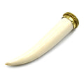Bone Tusk Pendant | 3.5 Inch Ox Bone Focal Tusk Pendant | Horn Pendant | Gold Silver Gunmetal Cap