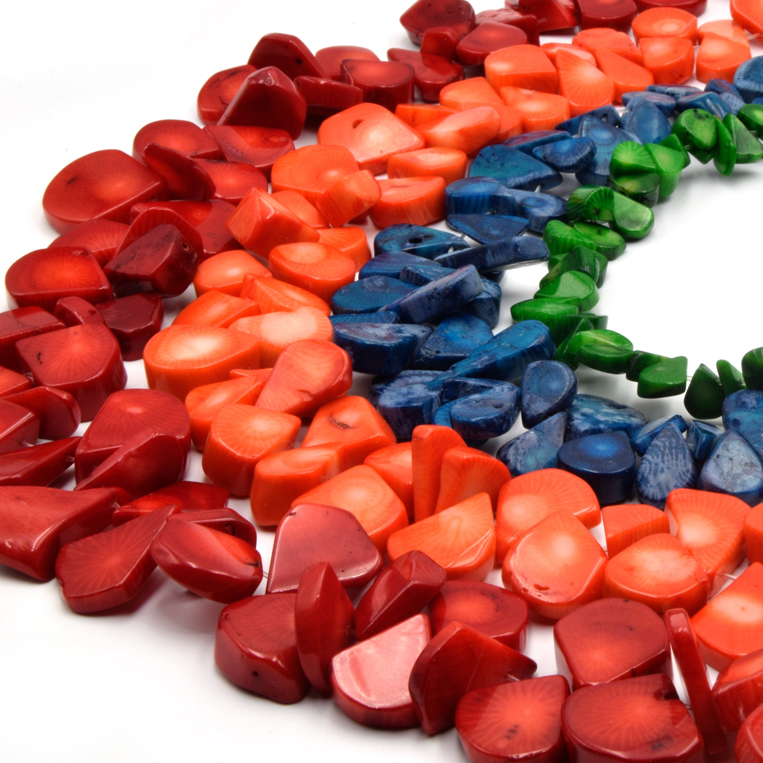 Coral Beads Dyed Sea Bamboo Coral Teardrop Beads Red Orange Blue G Only Beads