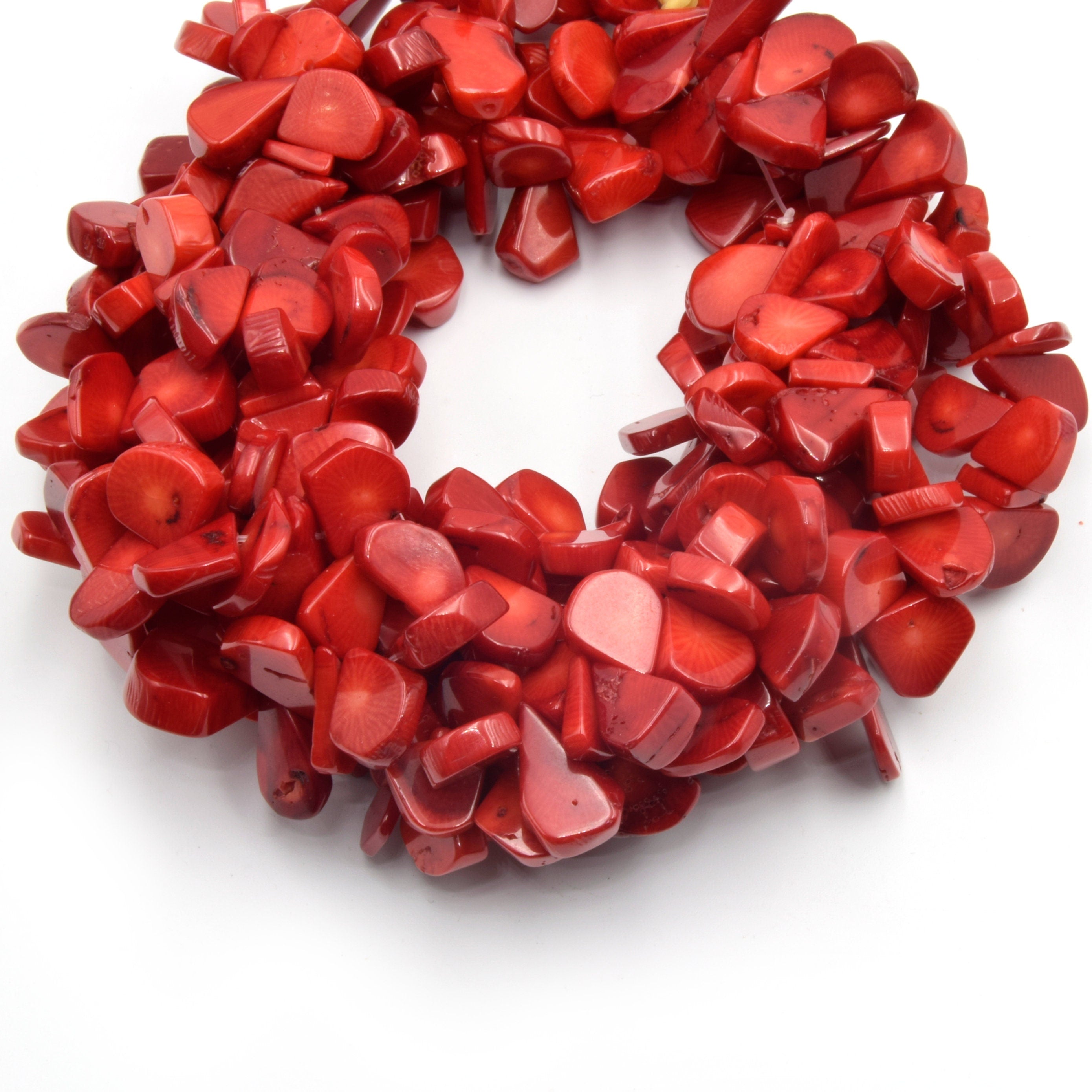 Coral shop teardrop beads