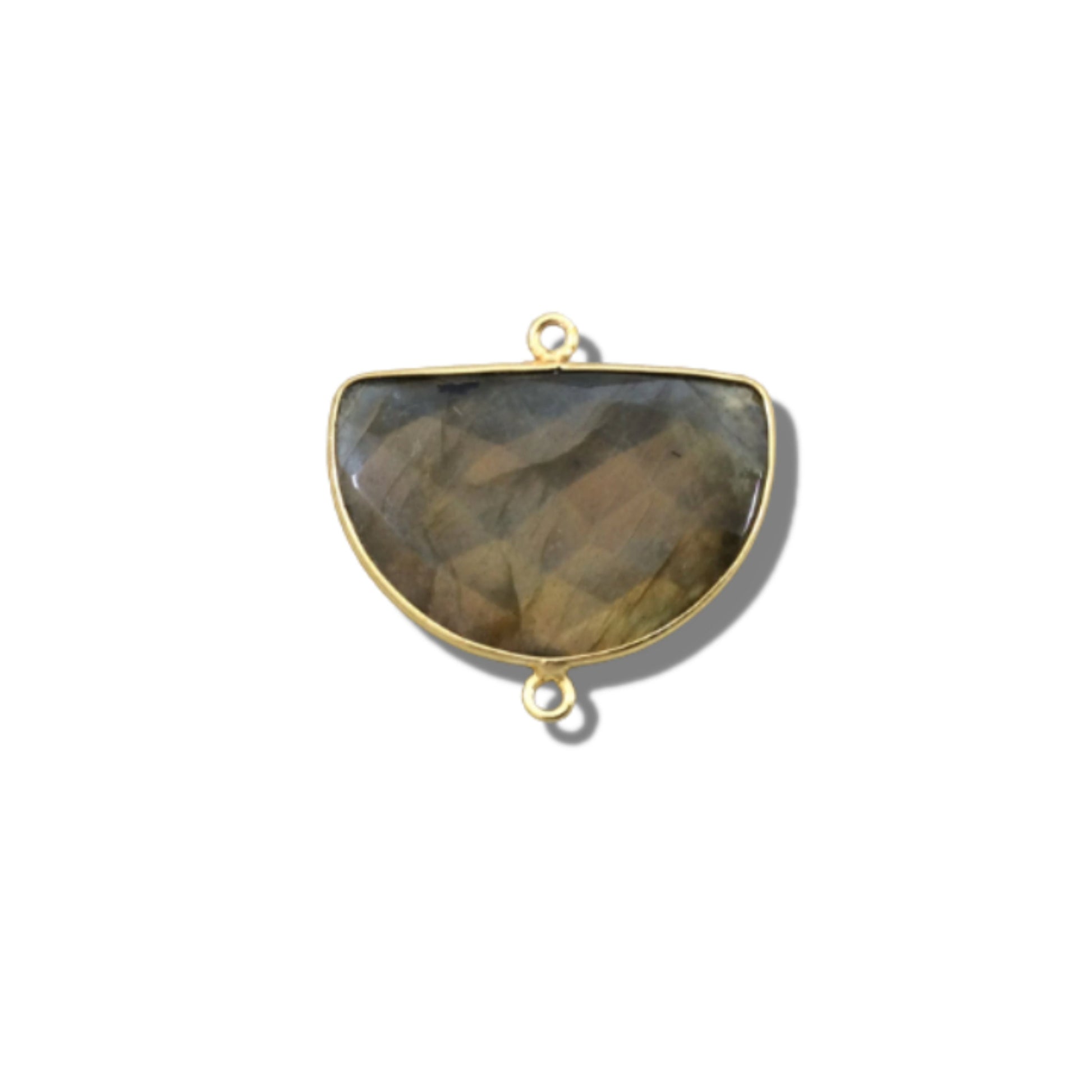 Labradorite Bezel | Half Moon Shaped Bezel Connector