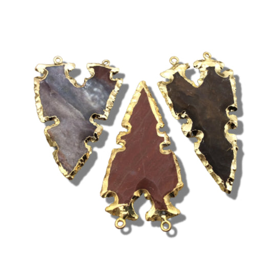 Double Bailed Arrowhead Pendant | Jasper Arrow Focal Pendant