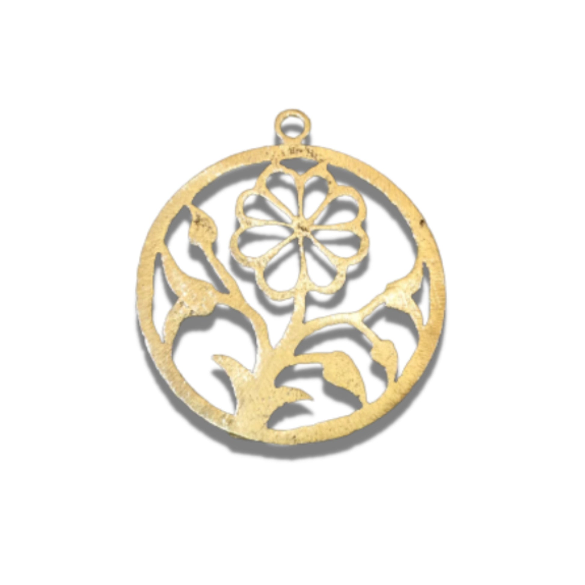 Flower Cut Out Circle Component | Gold Finish Component | Earring Findings