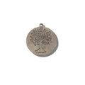 Tibetan Silver Tree Engraved Charms | 30mm Focal Pendant