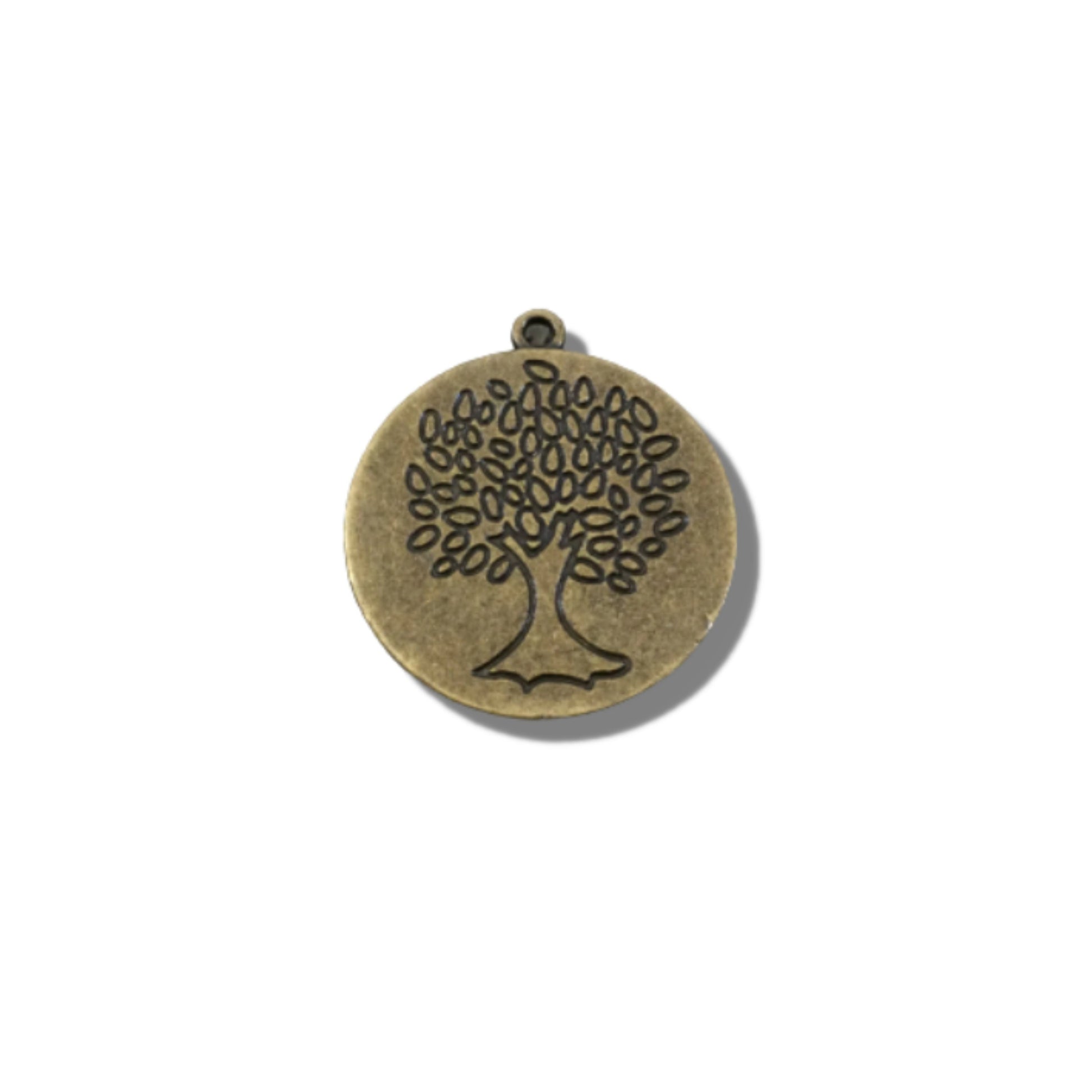 Tibetan Silver Tree Engraved Charms | 30mm Focal Pendant