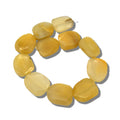 Yellow Jade Faceted Oval Shaped Beads - 36mm x 32mm