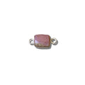 Faceted Rhodochrosite Cube Silver Bezel Connector
