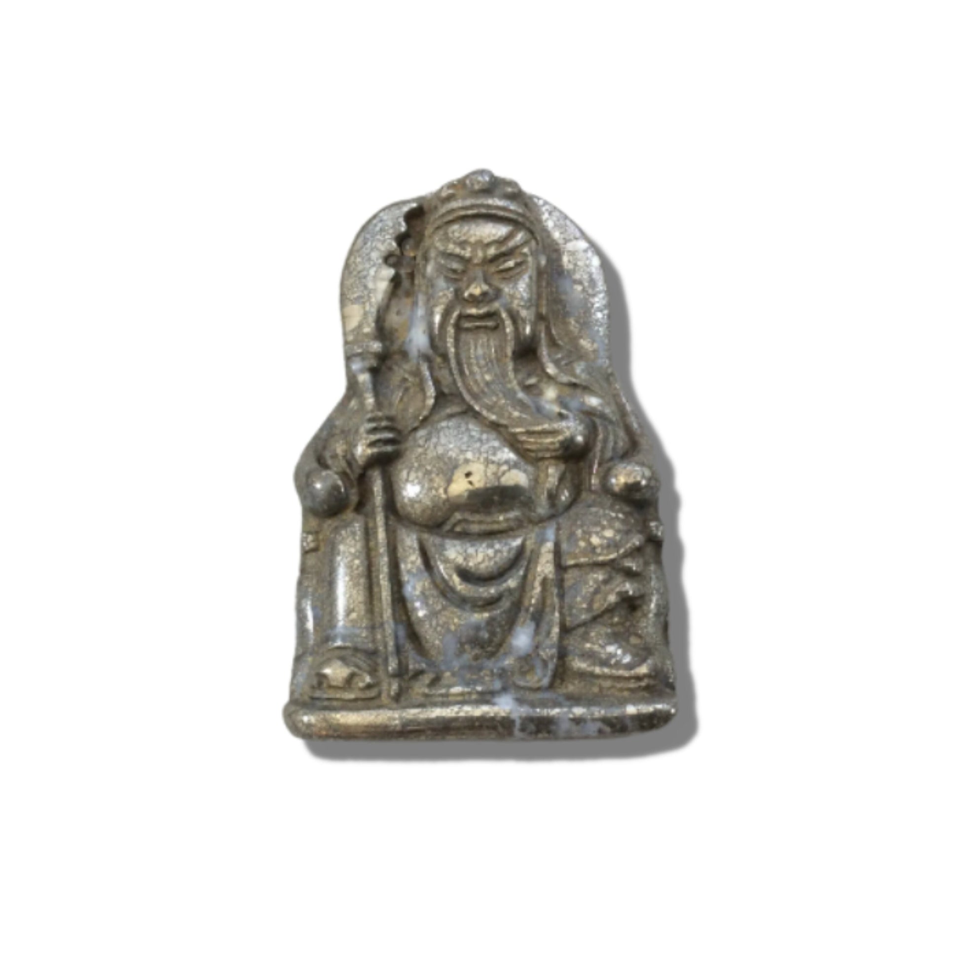 Deity Pendants | Heavy Pyrite Carved Focal for Necklaces | Buddha Pendant