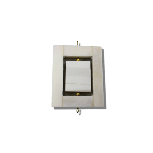 Ox Bone Rectangle Spinning Focal Pendant For Jewelry Making - 2.5 inch