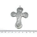 Rustic Cross Pendant | Oxidized Silver Cross Heavy Pendant | Focal Pendant