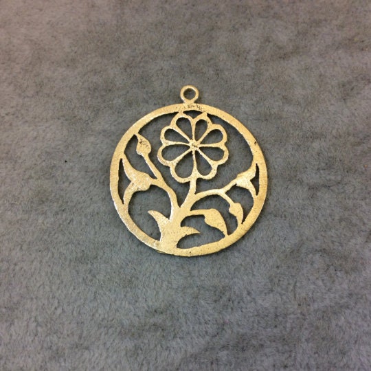 Flower Cut Out Circle Component | Gold Finish Component | Earring Findings