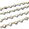 6mm White Buffalo Turquoise Gold Plated Rosary Chain for Jewelry Making