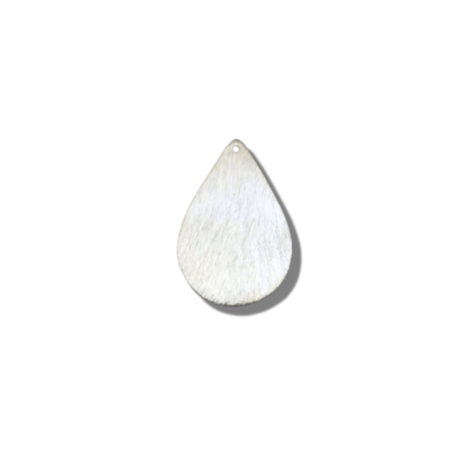 Silver Teardrop Jewelry Component | 21mm x 33mm Blank Teardrop Plated Copper Finding - Packs of 10pcs